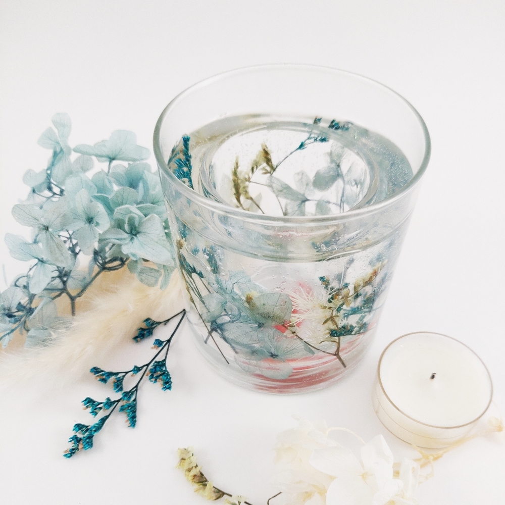 Handmade gel wax candle holder, home decor, gift